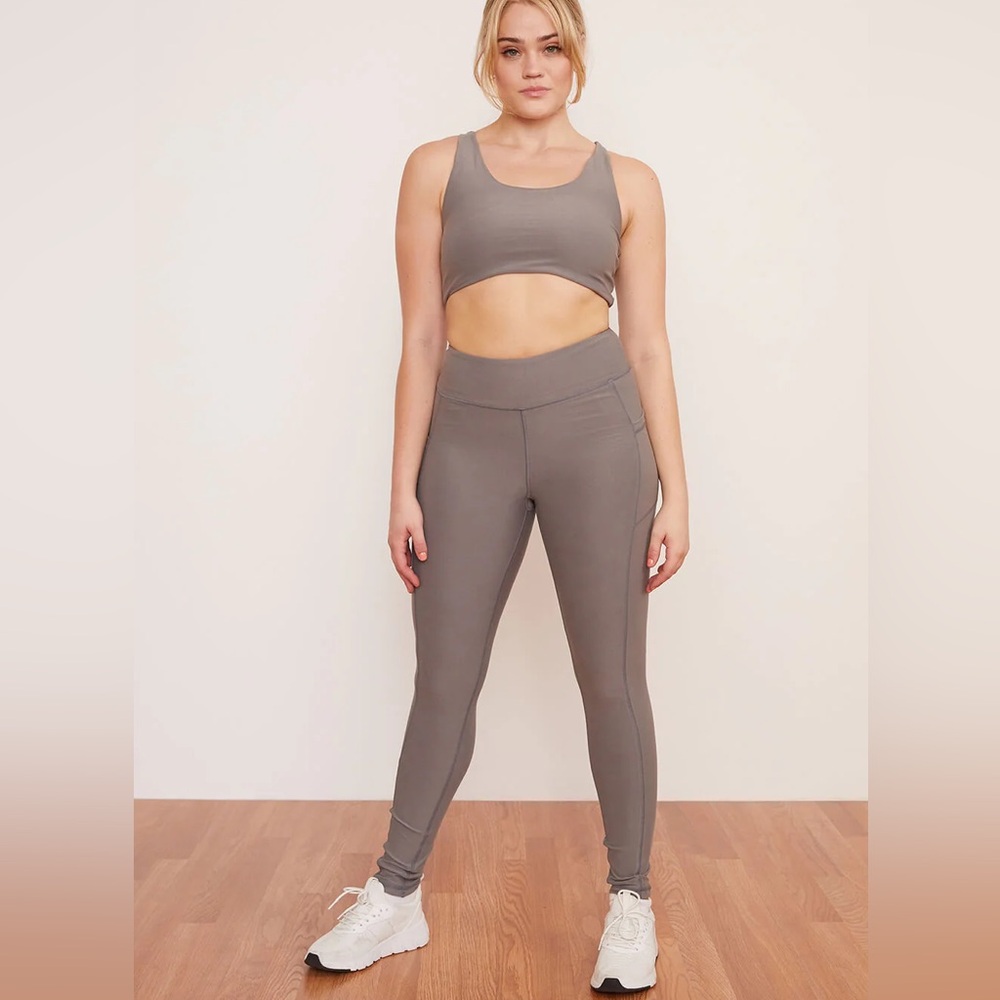 Wolven Taupe High-Waisted Leggings